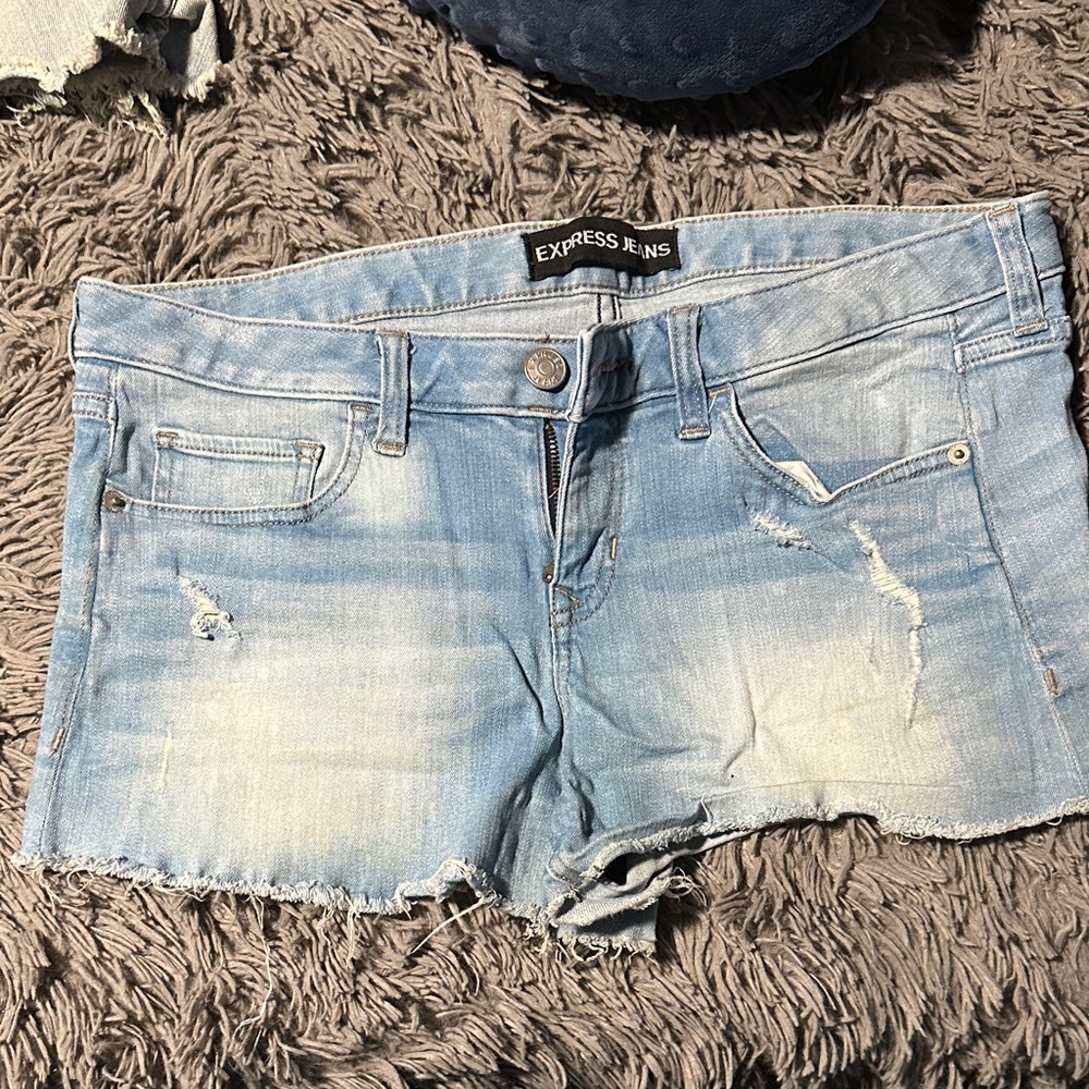 Express Light Blue Denim Shorts
